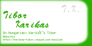 tibor karikas business card